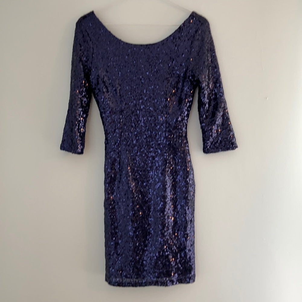 Navy blue sequence dress from Lulus- wore once for a cocktail party (3 hours).